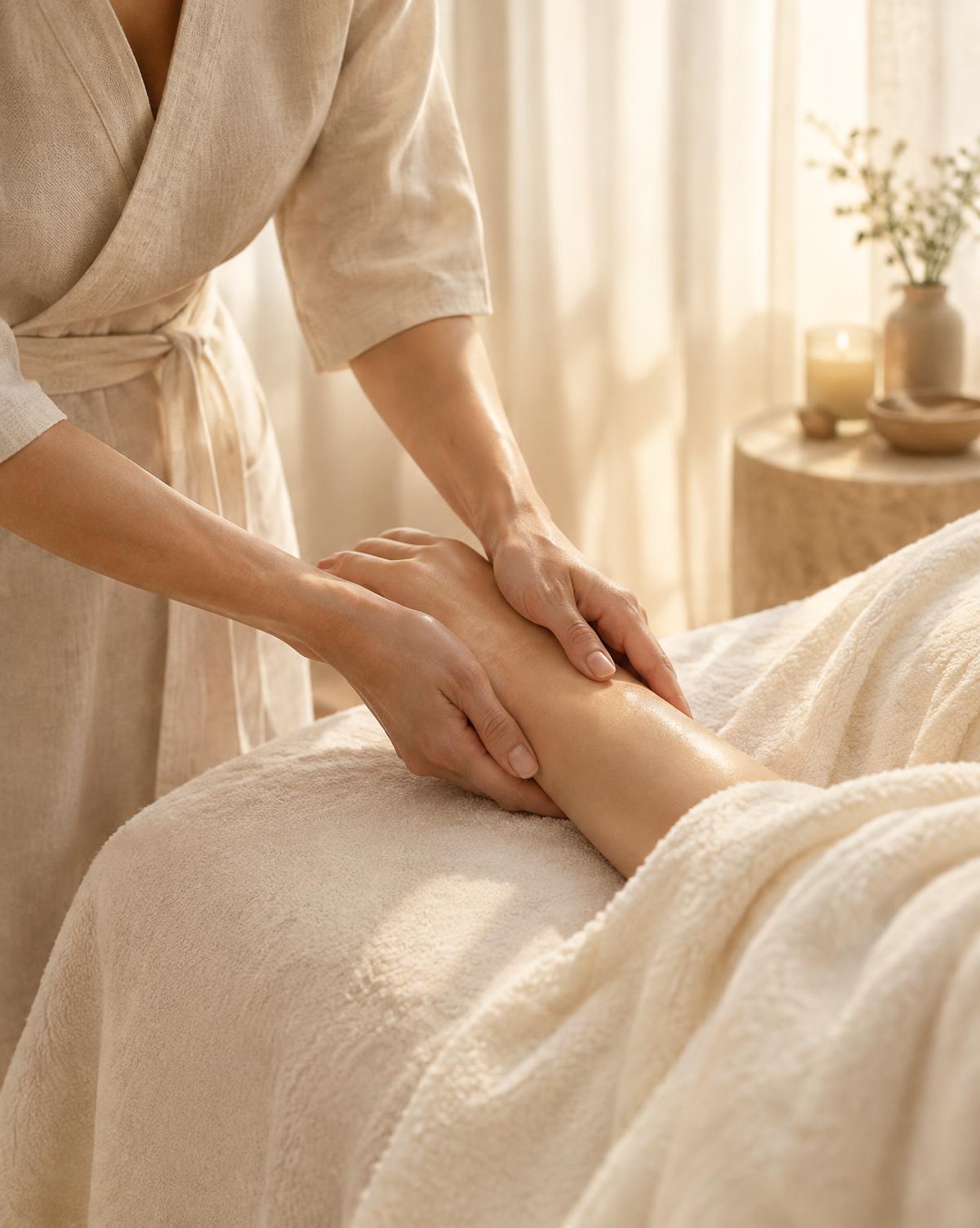 Hands-on lymphatic bodywork treatment
